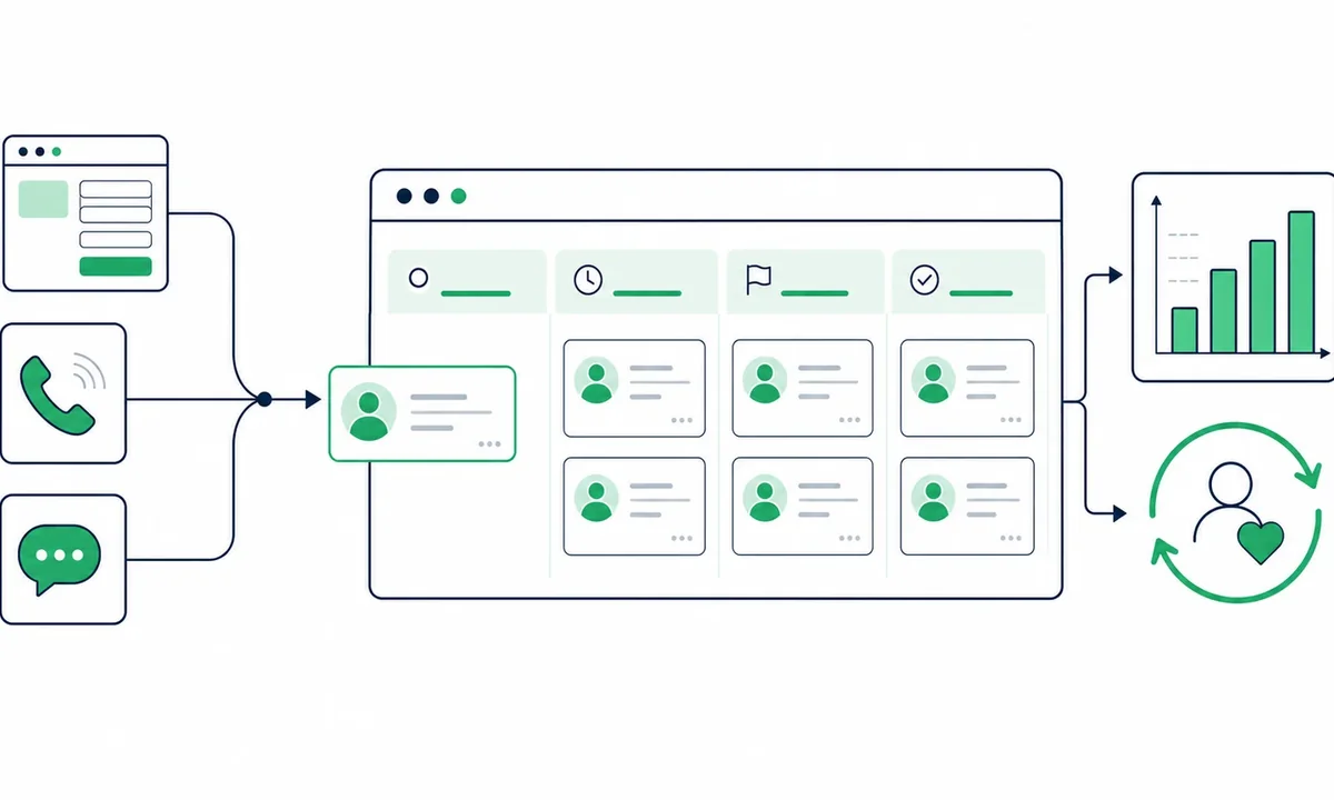 Схема поступления заявок из сайта, телефона и мессенджера в CRM-систему