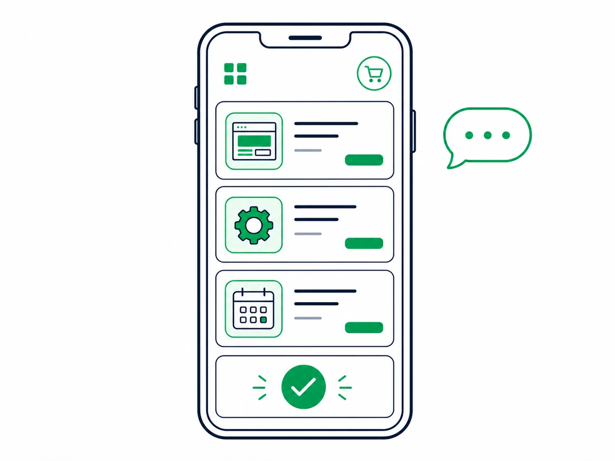 Mini App с каталогом услуг, корзиной и оплатой внутри мессенджера