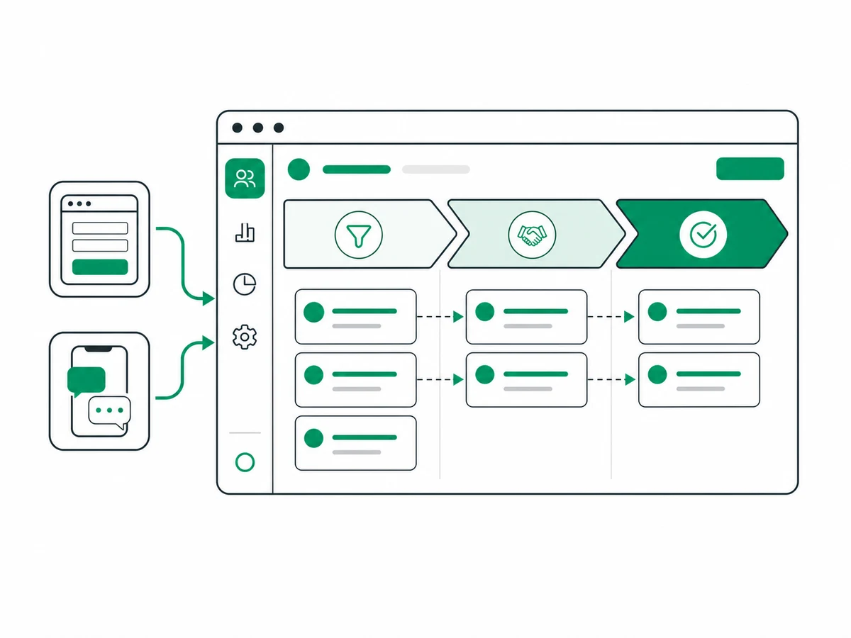 Система отдела продаж с единой CRM-воронкой и каналами заявок